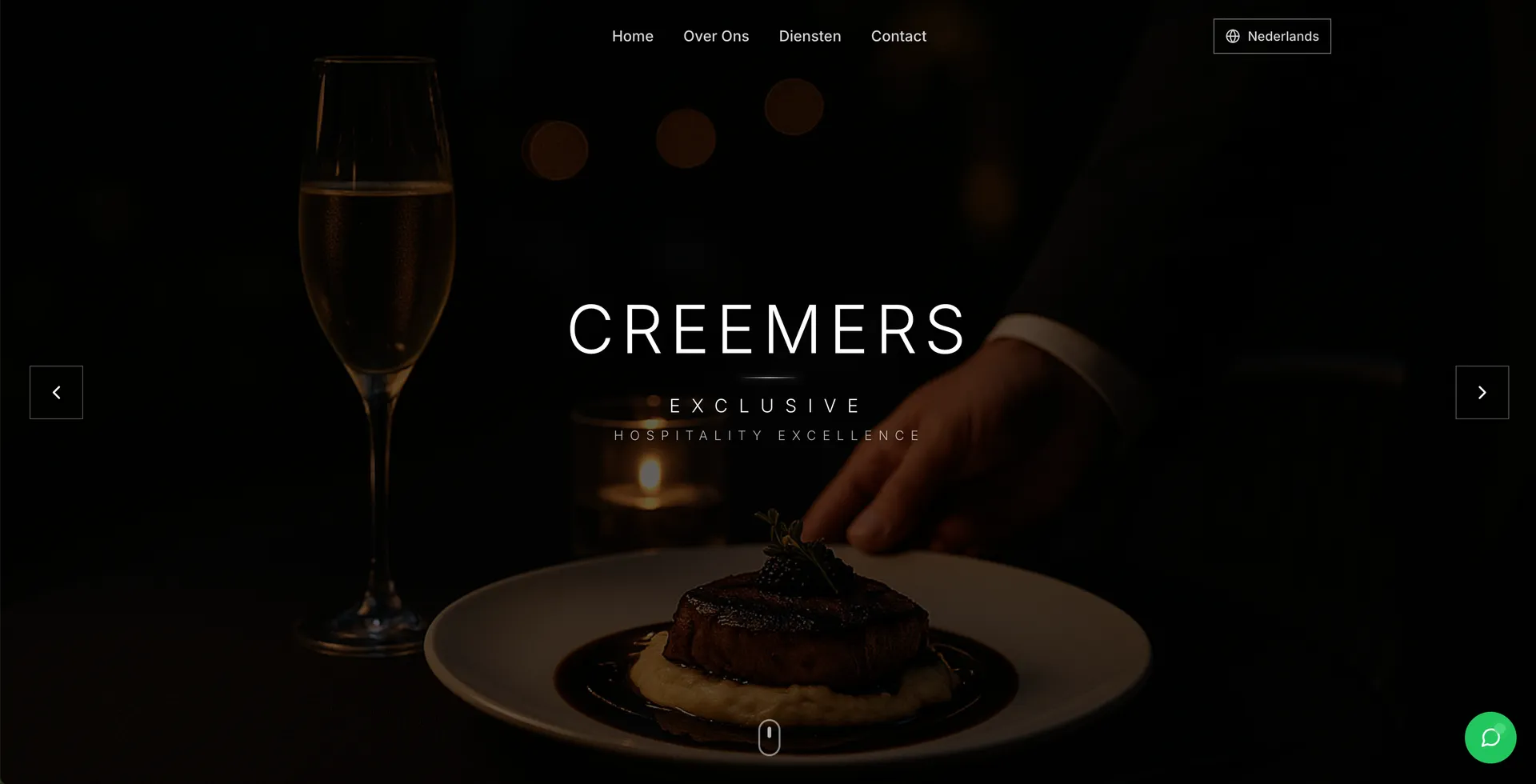 Schermopname van de creemers exclusive website — Geen foto's. Wel live — volledig AI-gegenereerd.