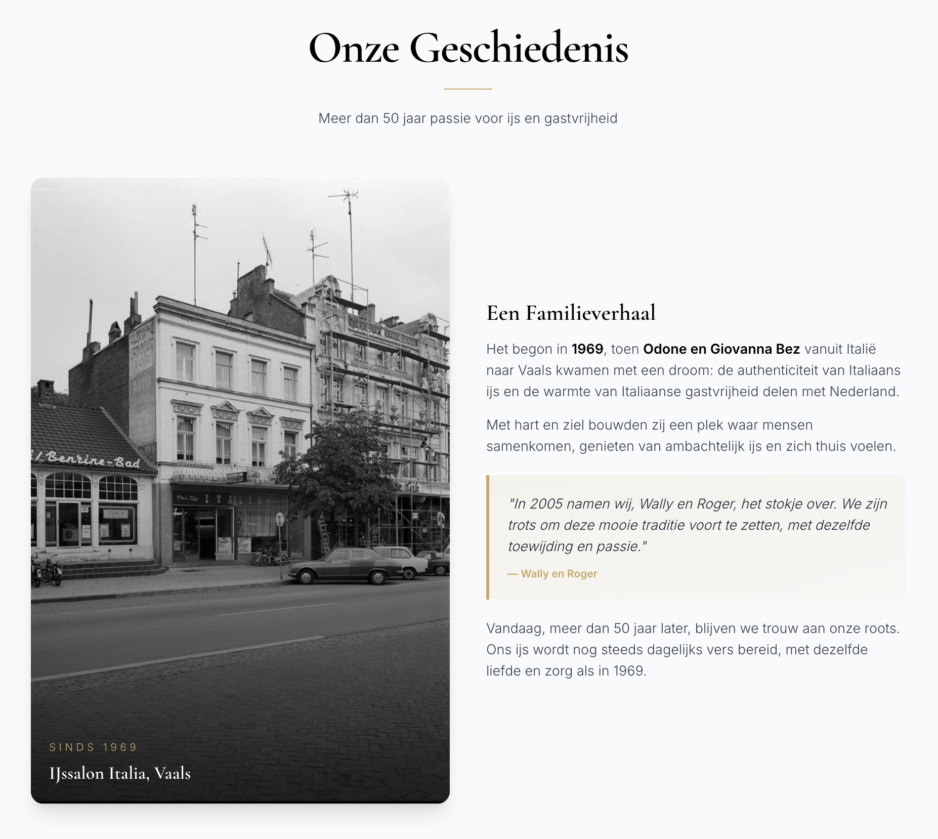 Geschiedenis IJssalon Italia