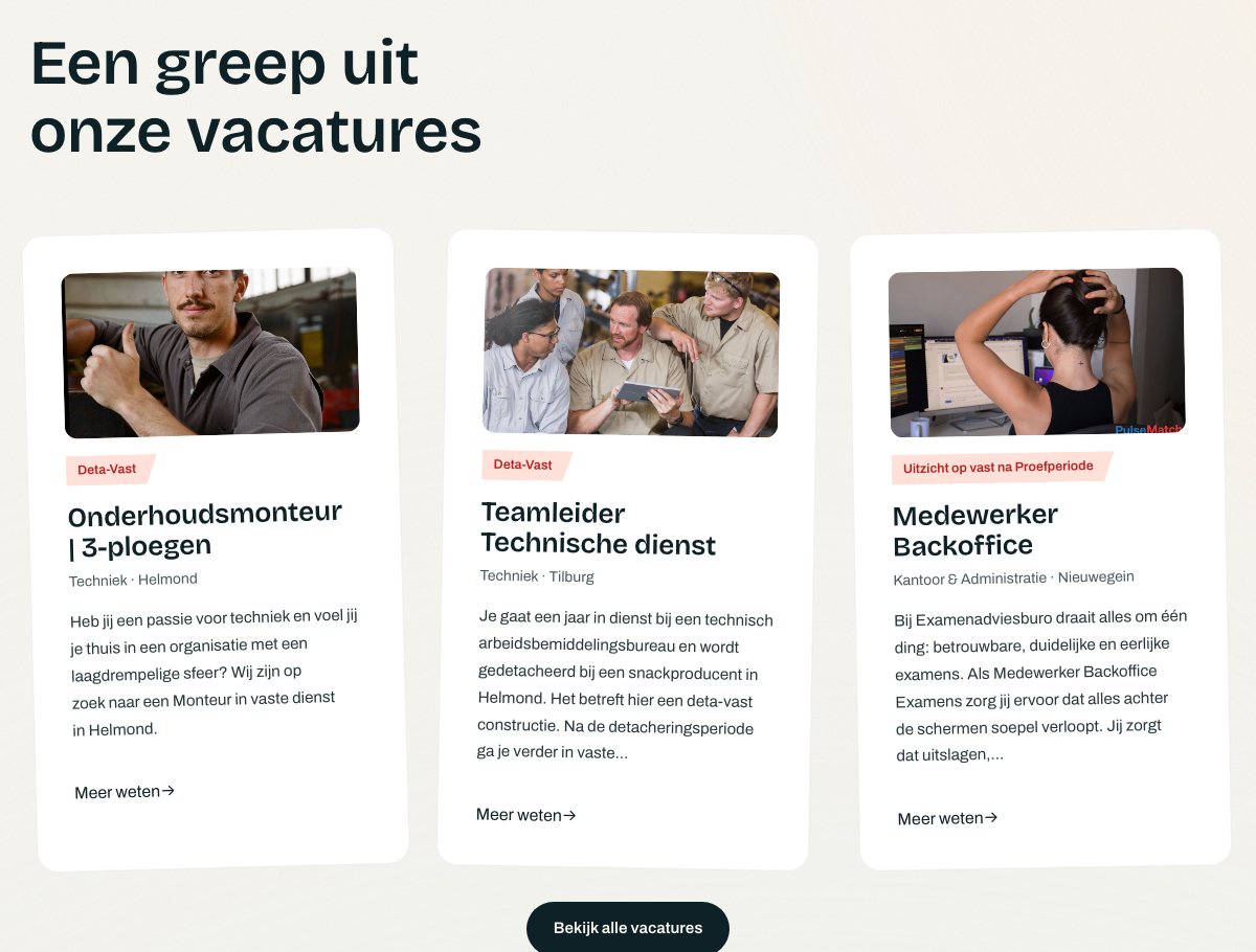 Live vacatureoverzicht op Pulsematch.nl, door Mehmet zelf bijgewerkt
