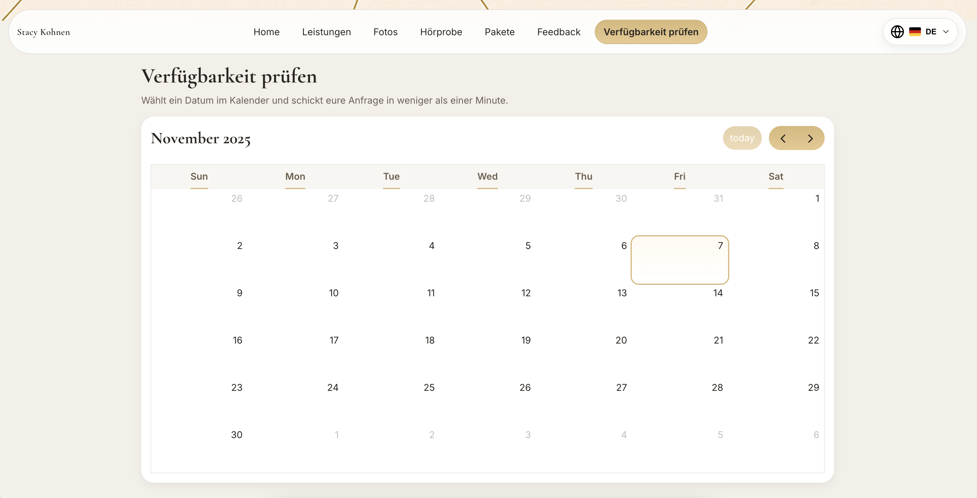Interactive Calendar Booking Tool